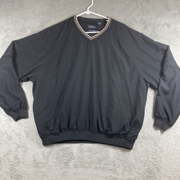 PGA Tour Windbreaker Jacket Adult Large Black Golf Pullover Zip Off Long Sleeves - Picture 2 of 16